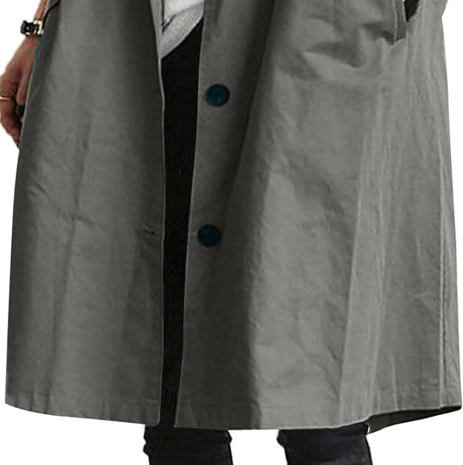 Women Hooded Windbreaker Trench Coat Single Breasted Windproof Long Overcoat Lightweight Fashion Jackets Outerwear
