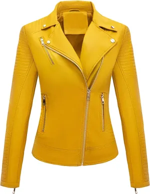 Women Leather Casual Jacket, Fall and Spring Fashion Motorcycle Bike Coat | Women Leather Jacket by The Jacket Seller