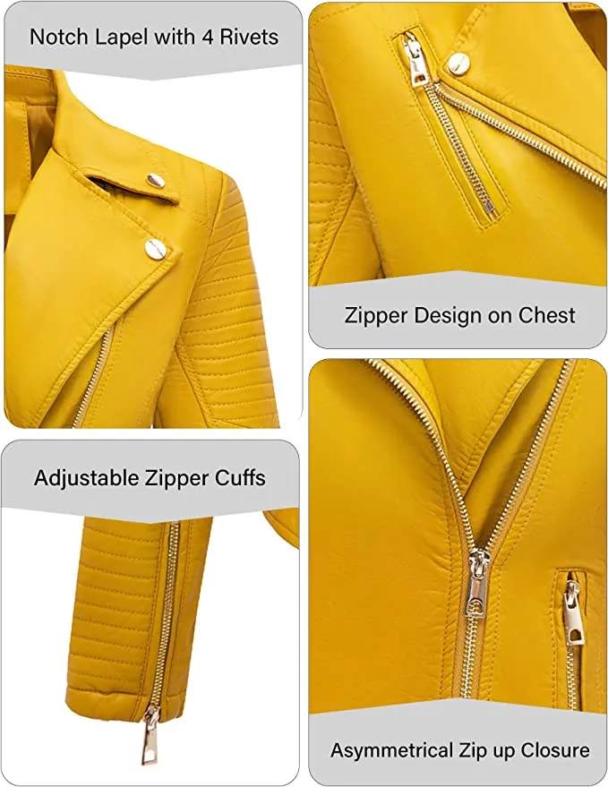 Women Leather Casual Jacket, Fall and Spring Fashion Motorcycle Bike Coat | Women Leather Jacket by The Jacket Seller