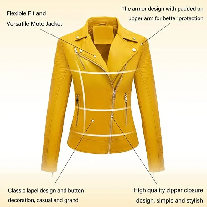 Women Leather Casual Jacket, Fall and Spring Fashion Motorcycle Bike Coat | Women Leather Jacket by The Jacket Seller