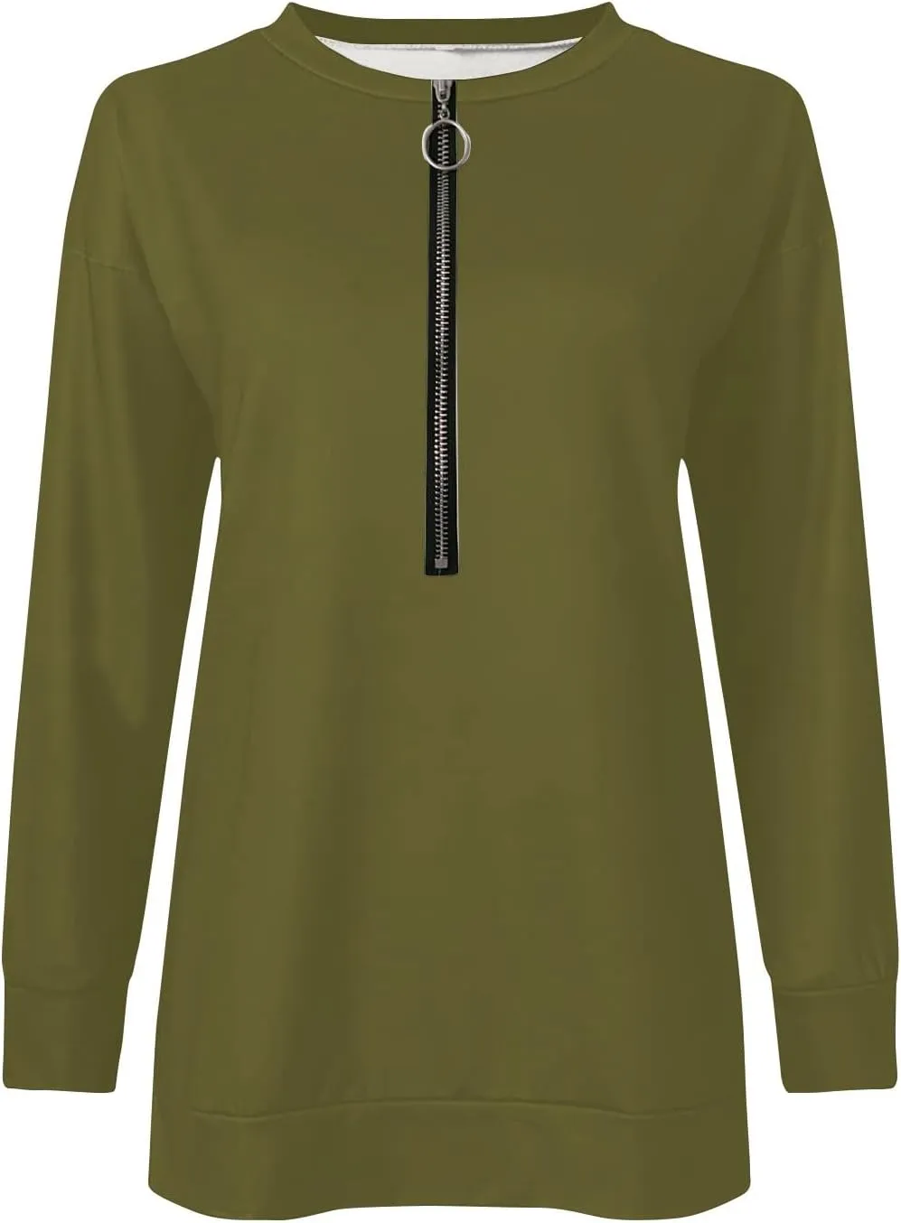 Womens 2024 Fall Oversized Sweatshirts Hoodies Quarter Zip Pullover Lapel Collar Drop Shoulder Pullover Tops