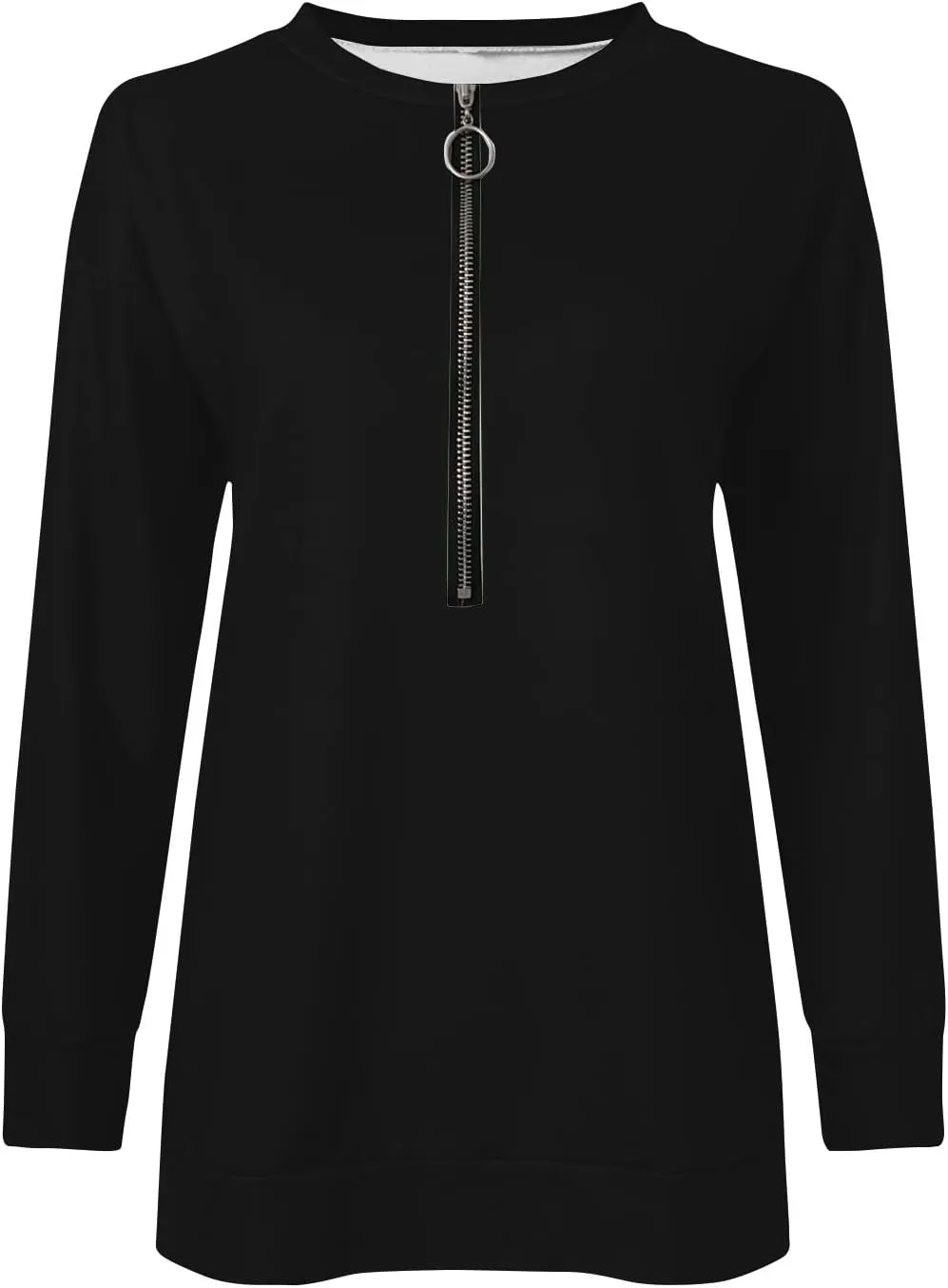Womens 2024 Fall Oversized Sweatshirts Hoodies Quarter Zip Pullover Lapel Collar Drop Shoulder Pullover Tops
