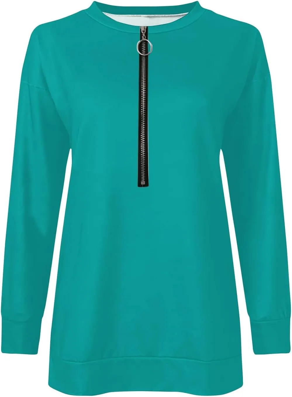 Womens 2024 Fall Oversized Sweatshirts Hoodies Quarter Zip Pullover Lapel Collar Drop Shoulder Pullover Tops
