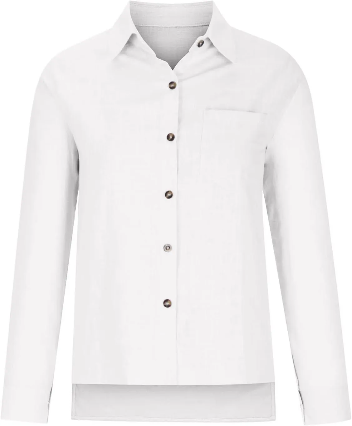 Womens Button Down Linen Shirt Business Casual Tops Long Sleeve Lapel Shirt Dressy Shirts for Work Lightweight Shirts