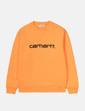 Womens Carhartt-WIP Sweatshirt - Pop Orange/Black