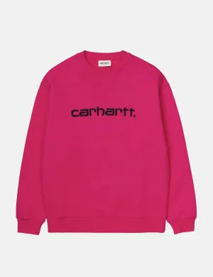 Womens Carhartt-WIP Sweatshirt - Ruby Pink/Black