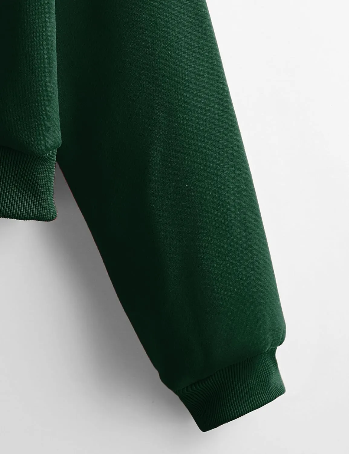 Women's Casual Athletic Fleece Lined Long Sleeve Zip Up Cropped Sweatshirts Hoodies Tops