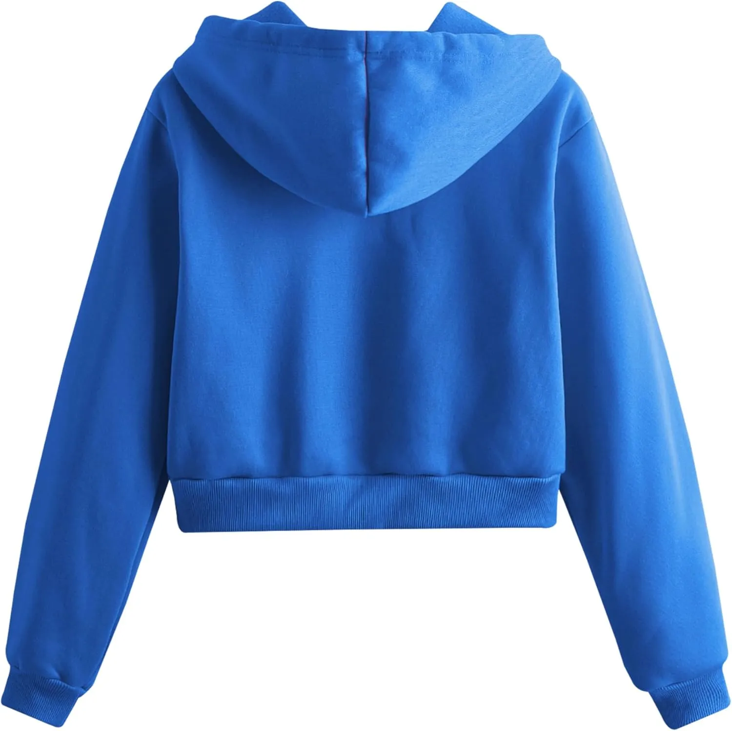 Women's Casual Athletic Fleece Lined Long Sleeve Zip Up Cropped Sweatshirts Hoodies Tops