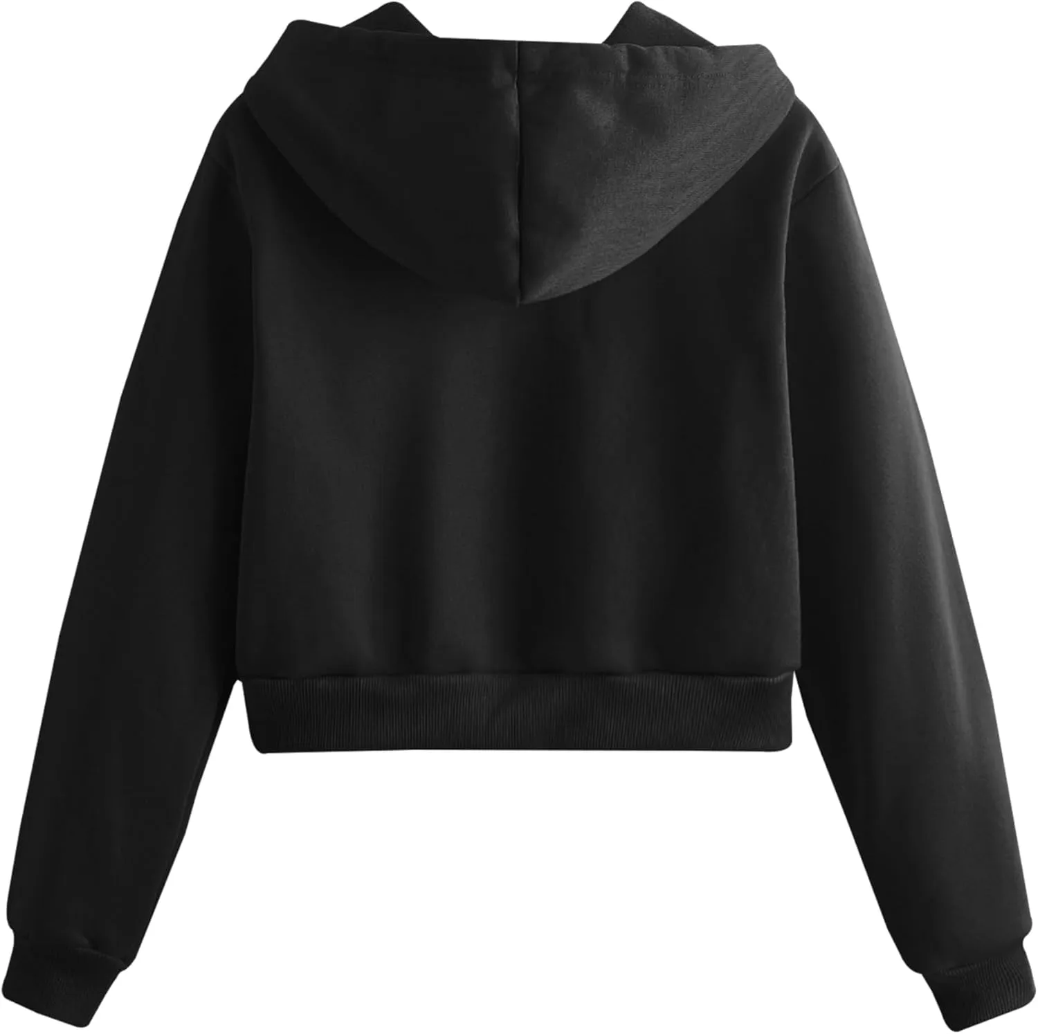 Women's Casual Athletic Fleece Lined Long Sleeve Zip Up Cropped Sweatshirts Hoodies Tops