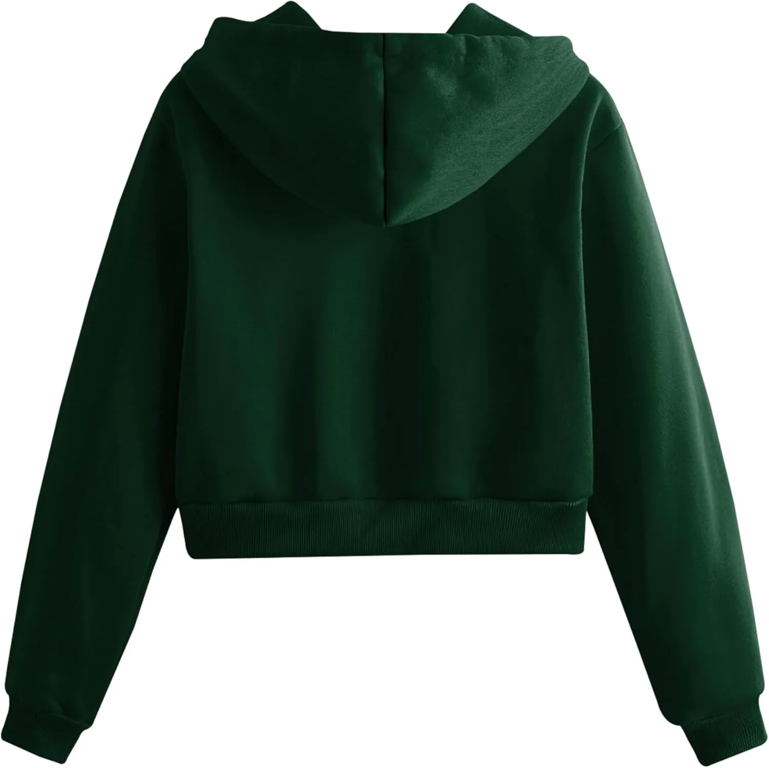 Women's Casual Athletic Fleece Lined Long Sleeve Zip Up Cropped Sweatshirts Hoodies Tops