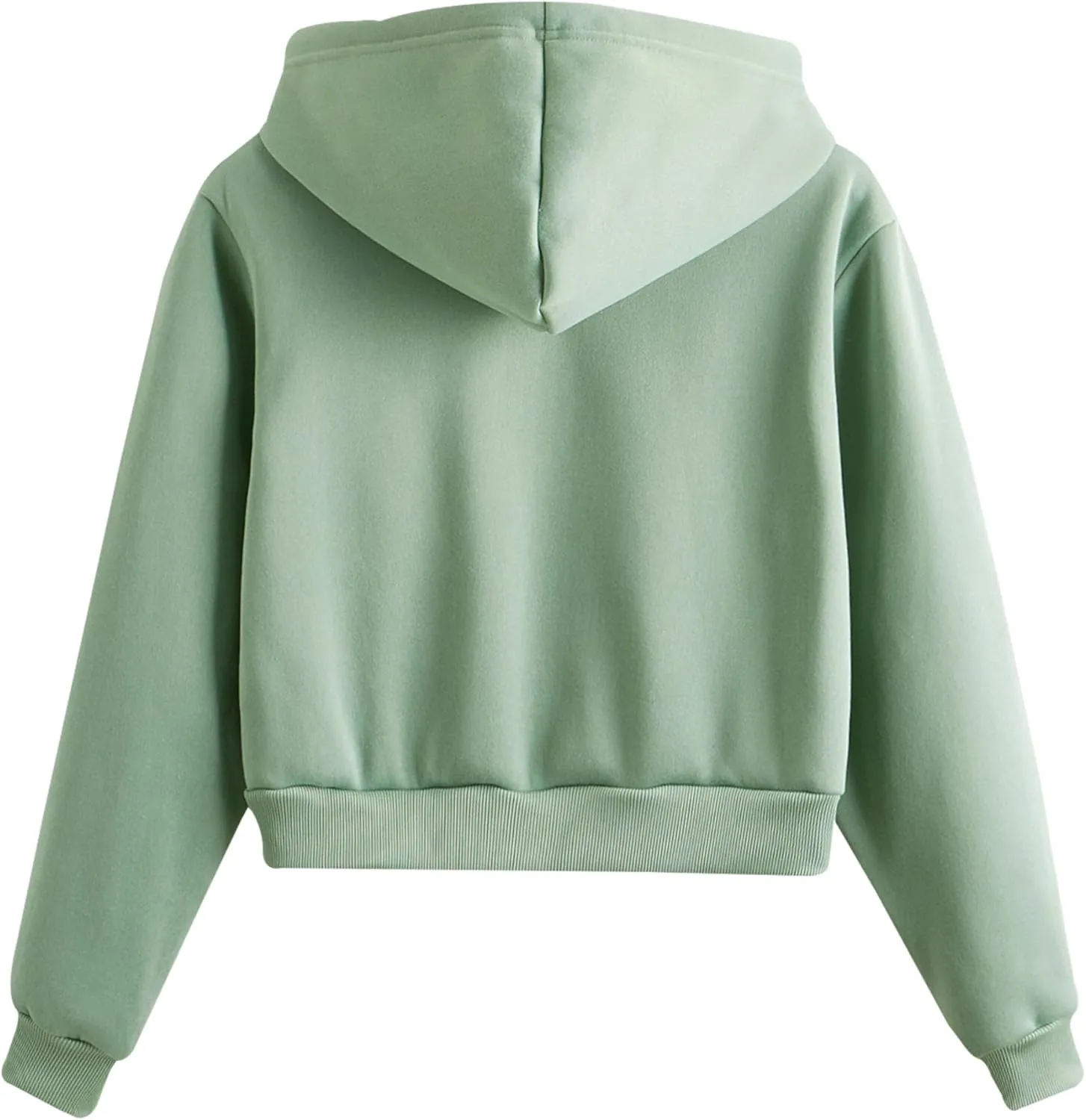 Women's Casual Athletic Fleece Lined Long Sleeve Zip Up Cropped Sweatshirts Hoodies Tops