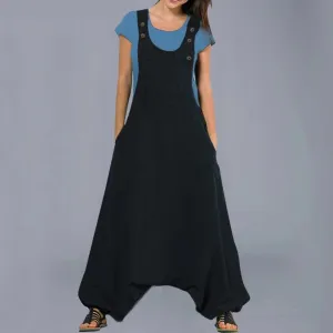 Women's Casual Cotton Sleeveless Jumpsuit