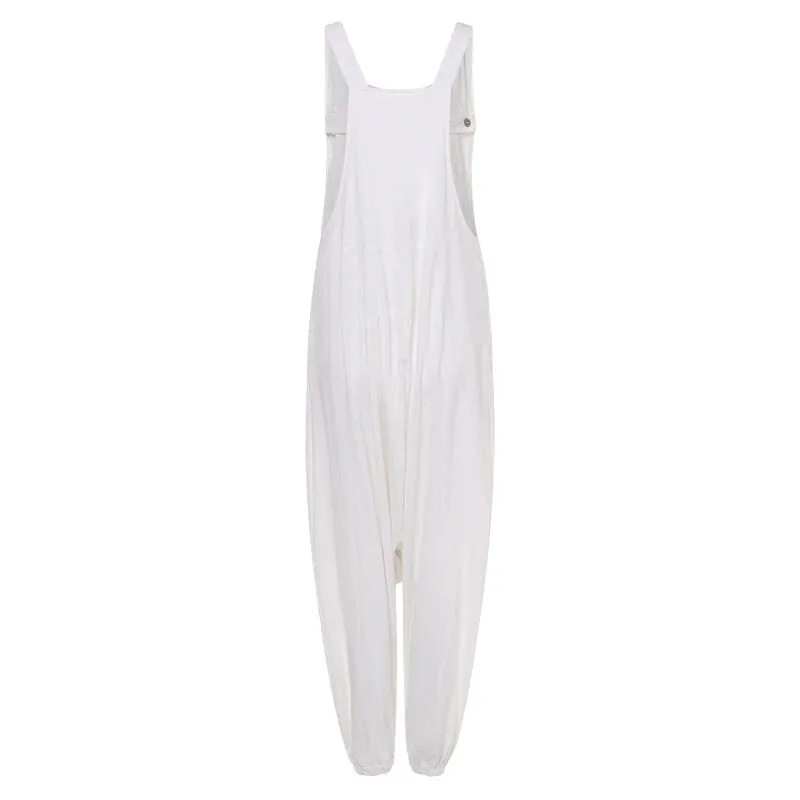 Women's Casual Cotton Sleeveless Jumpsuit