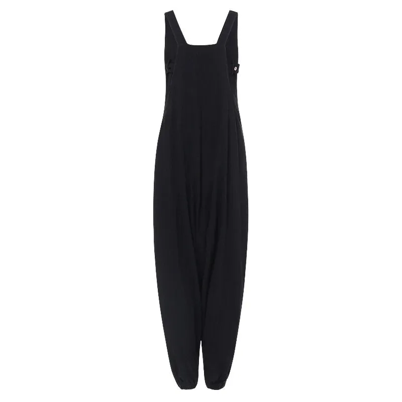 Women's Casual Cotton Sleeveless Jumpsuit