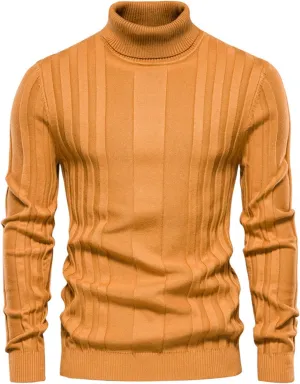 Womens Casual Turtleneck Oversized Knit Sweater 2024 Plus Size Winter Ribbed Knit Sweater Tops Cotton Jumper Blouse