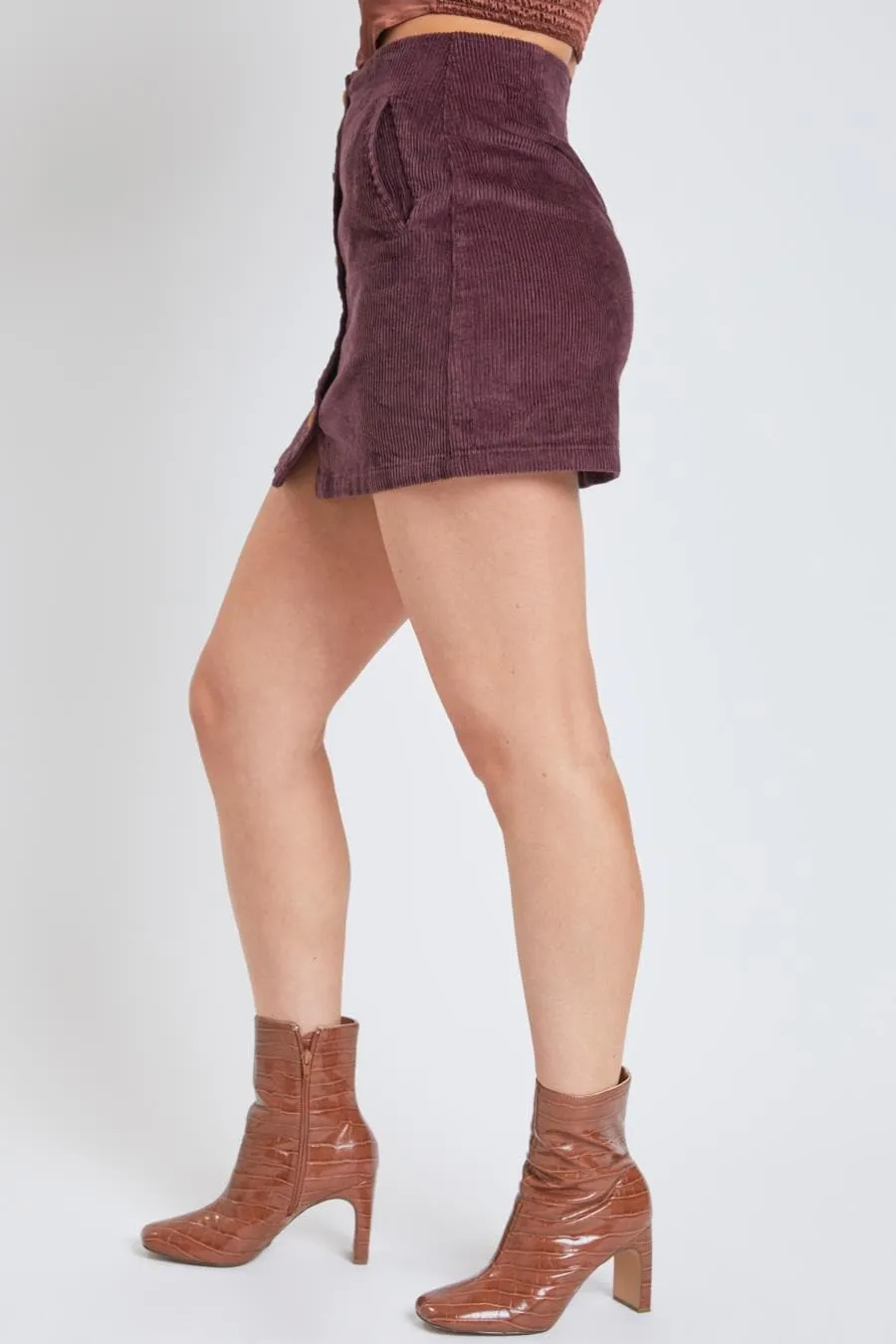 Women's Corduroy Button Front Skirt
