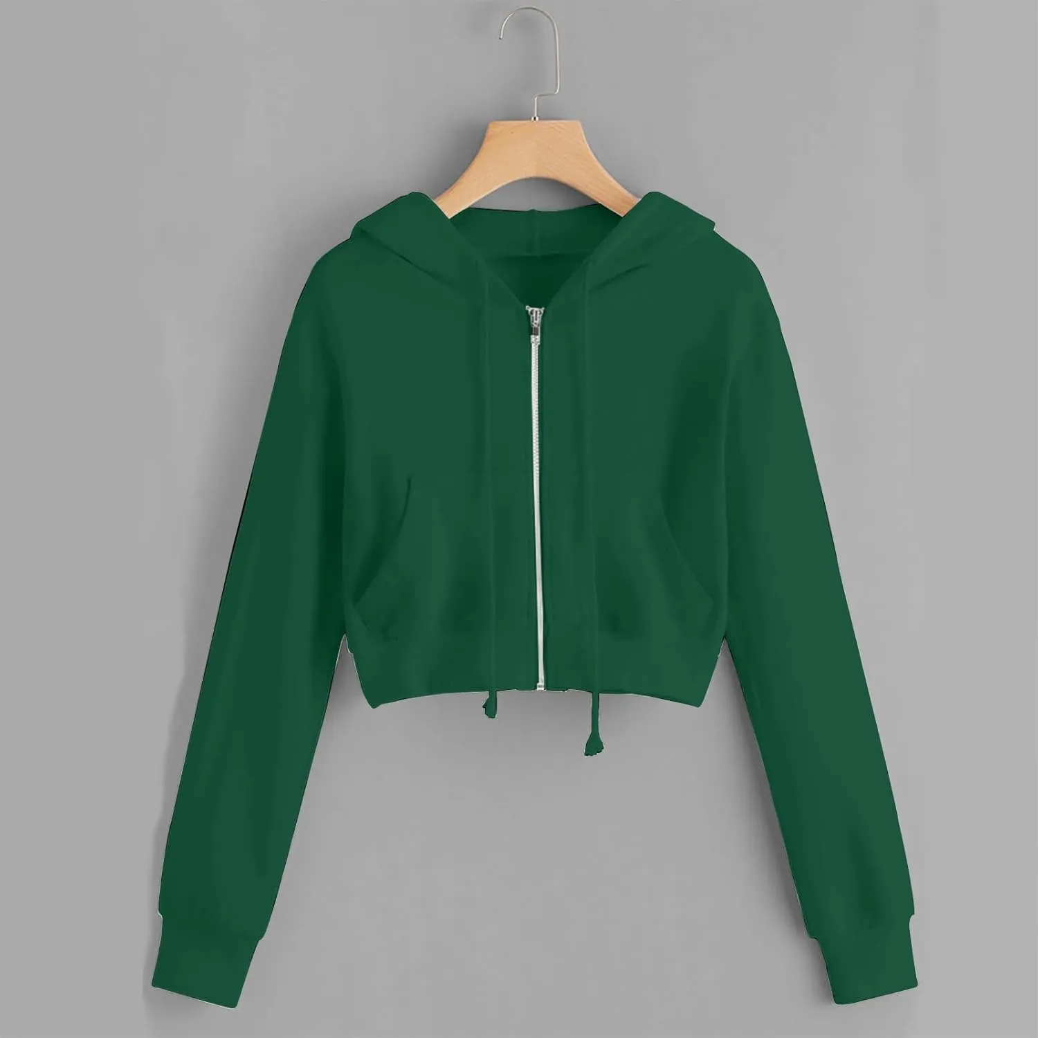 Womens Cropped Hoodie Zip Up Cropped Sweatshirts Hoodies Fashion Fall Outfits Drawstring Casual Y2K Workout Jackets