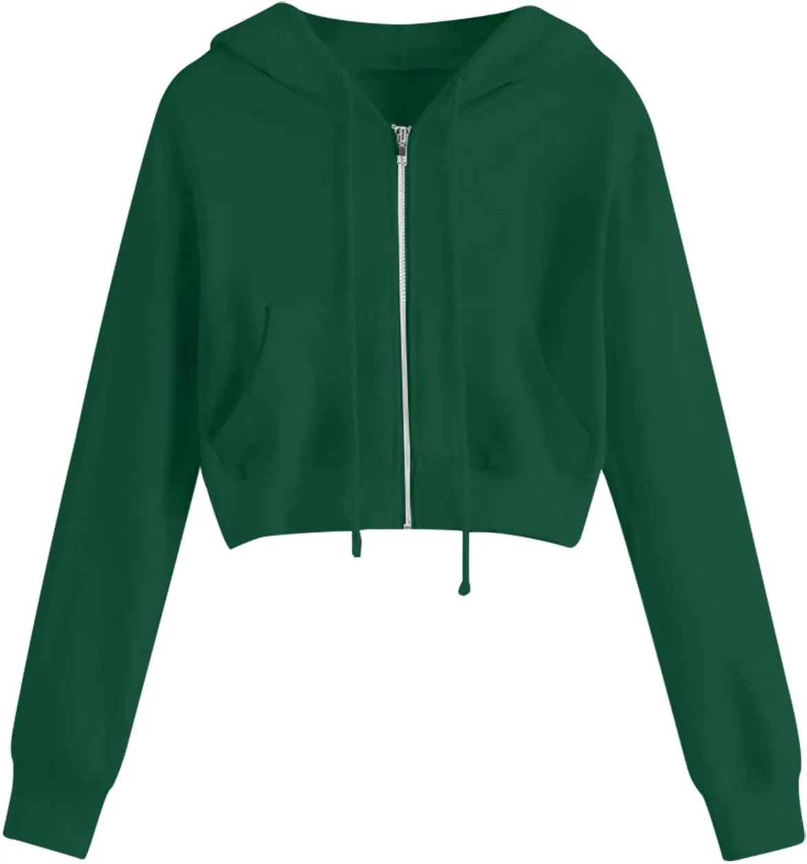 Womens Cropped Hoodie Zip Up Cropped Sweatshirts Hoodies Fashion Fall Outfits Drawstring Casual Y2K Workout Jackets