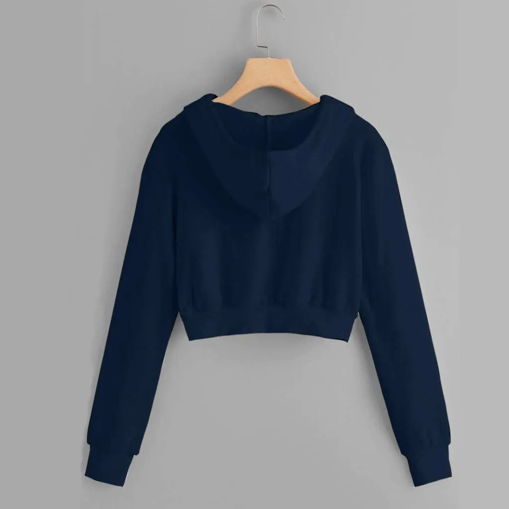 Womens Cropped Hoodie Zip Up Cropped Sweatshirts Hoodies Fashion Fall Outfits Drawstring Casual Y2K Workout Jackets