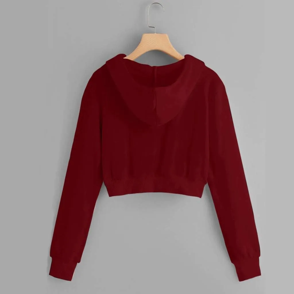 Womens Cropped Hoodie Zip Up Cropped Sweatshirts Hoodies Fashion Fall Outfits Drawstring Casual Y2K Workout Jackets