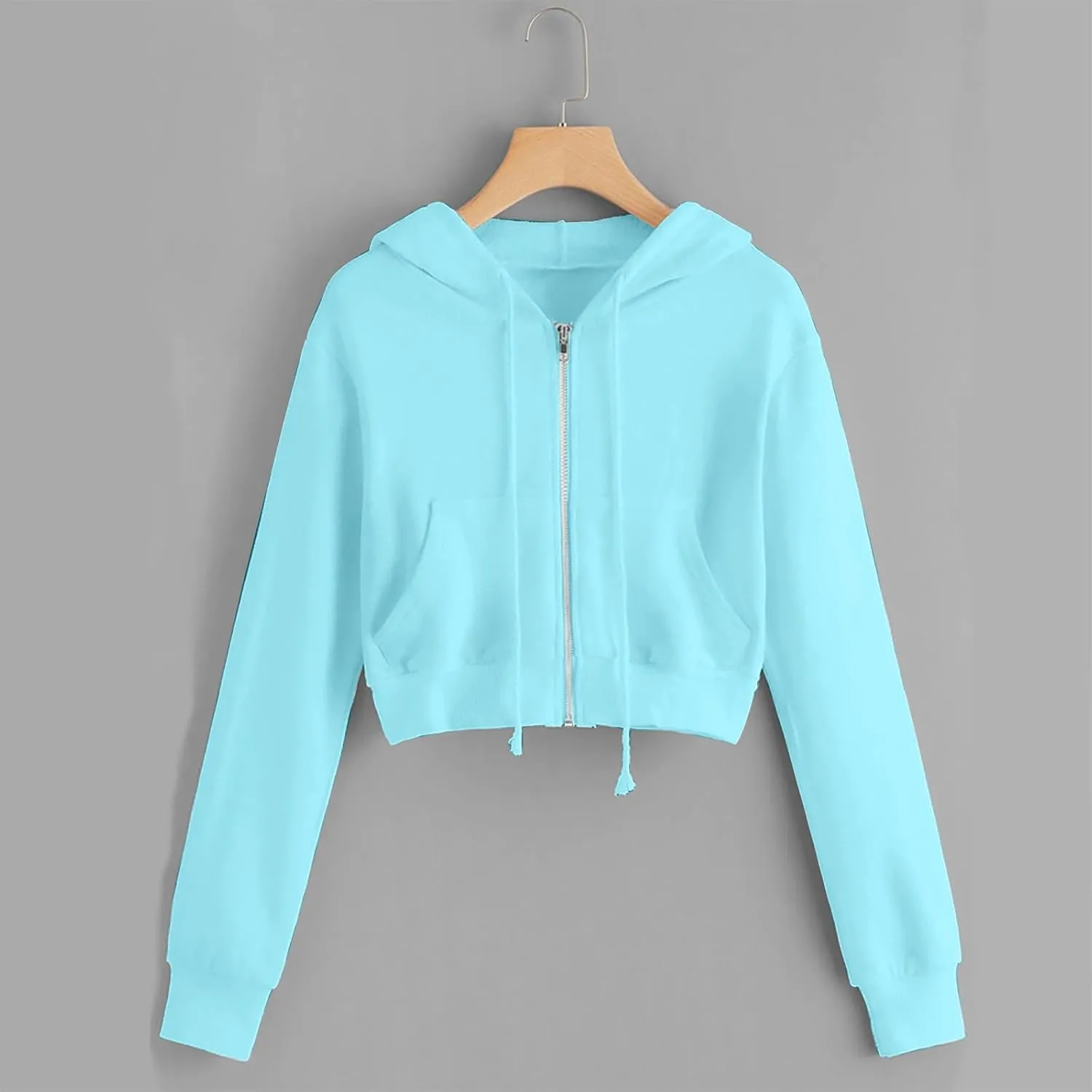 Womens Cropped Hoodie Zip Up Cropped Sweatshirts Hoodies Fashion Fall Outfits Drawstring Casual Y2K Workout Jackets