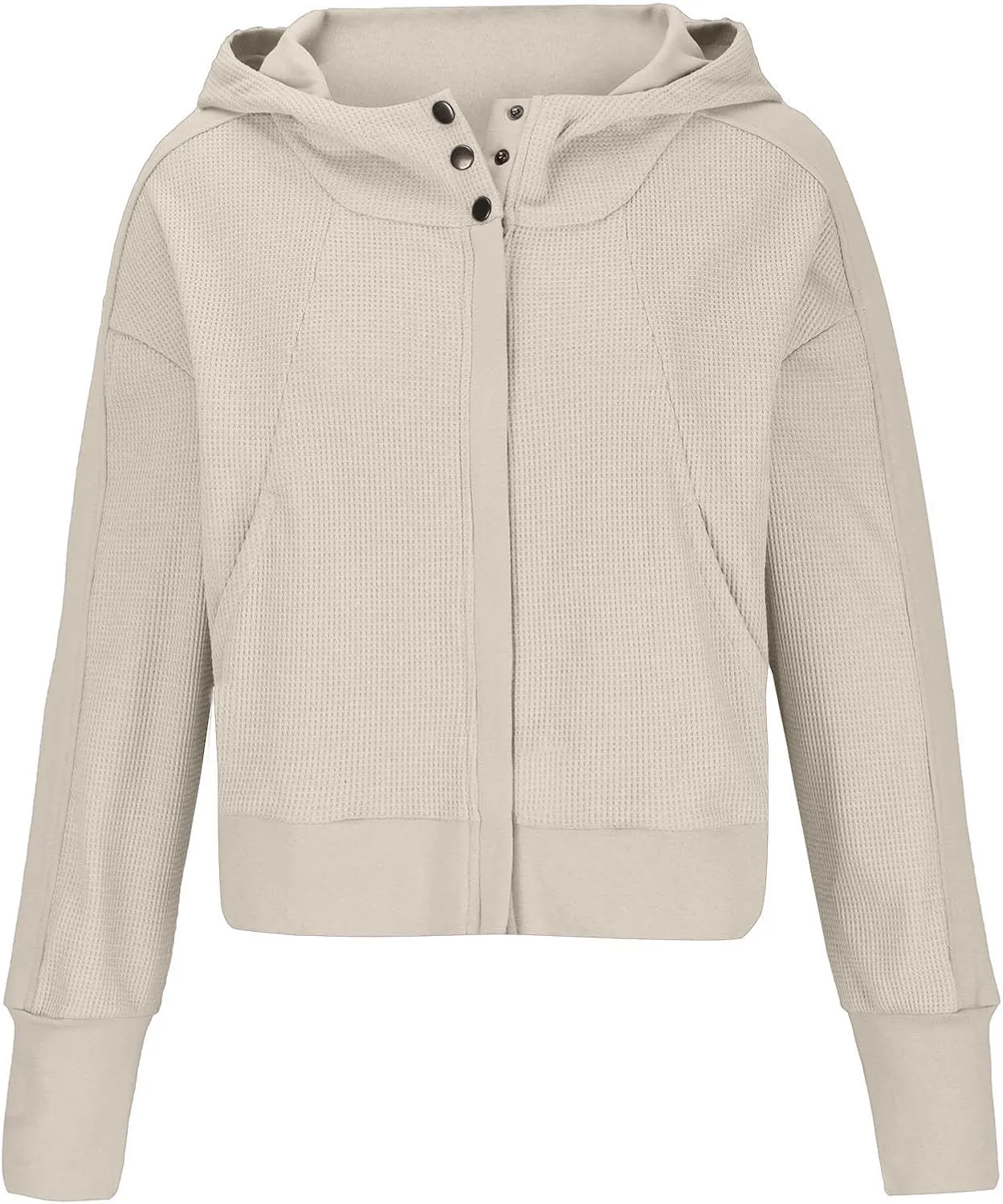 Womens Cropped Jackets 2023 Fashion Zipper Sweatshirts Hoodies Button Neck Plain Tops Fall Outfits Winter Clothes