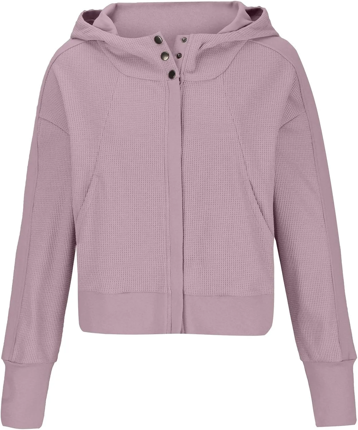 Womens Cropped Jackets 2023 Fashion Zipper Sweatshirts Hoodies Button Neck Plain Tops Fall Outfits Winter Clothes