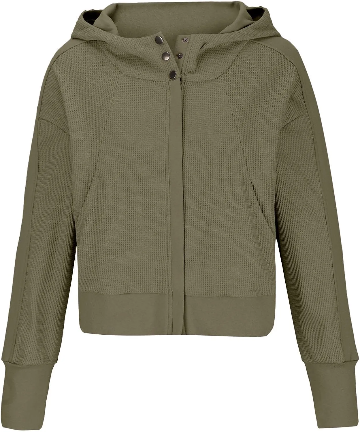 Womens Cropped Jackets 2023 Fashion Zipper Sweatshirts Hoodies Button Neck Plain Tops Fall Outfits Winter Clothes