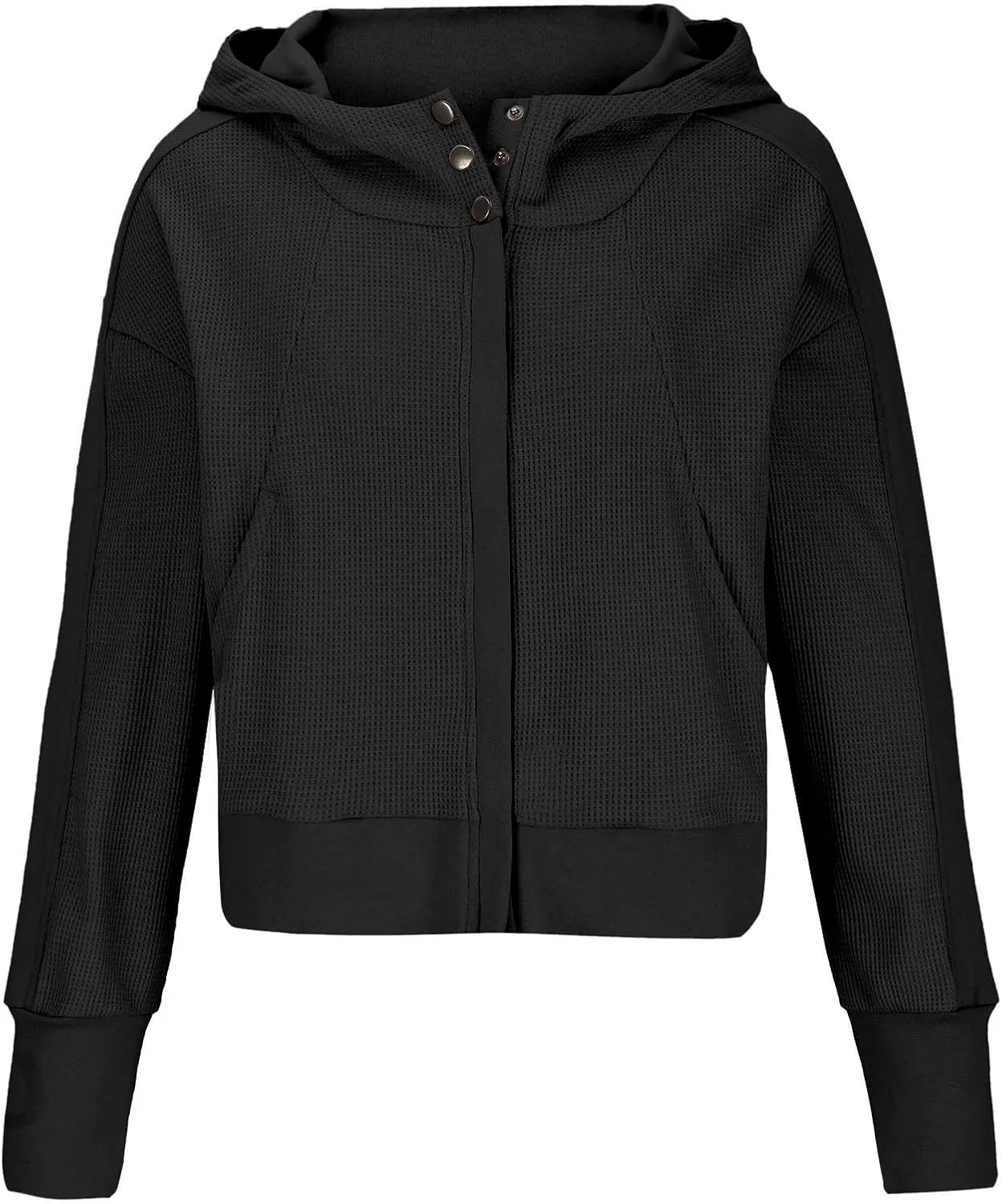 Womens Cropped Jackets 2023 Fashion Zipper Sweatshirts Hoodies Button Neck Plain Tops Fall Outfits Winter Clothes