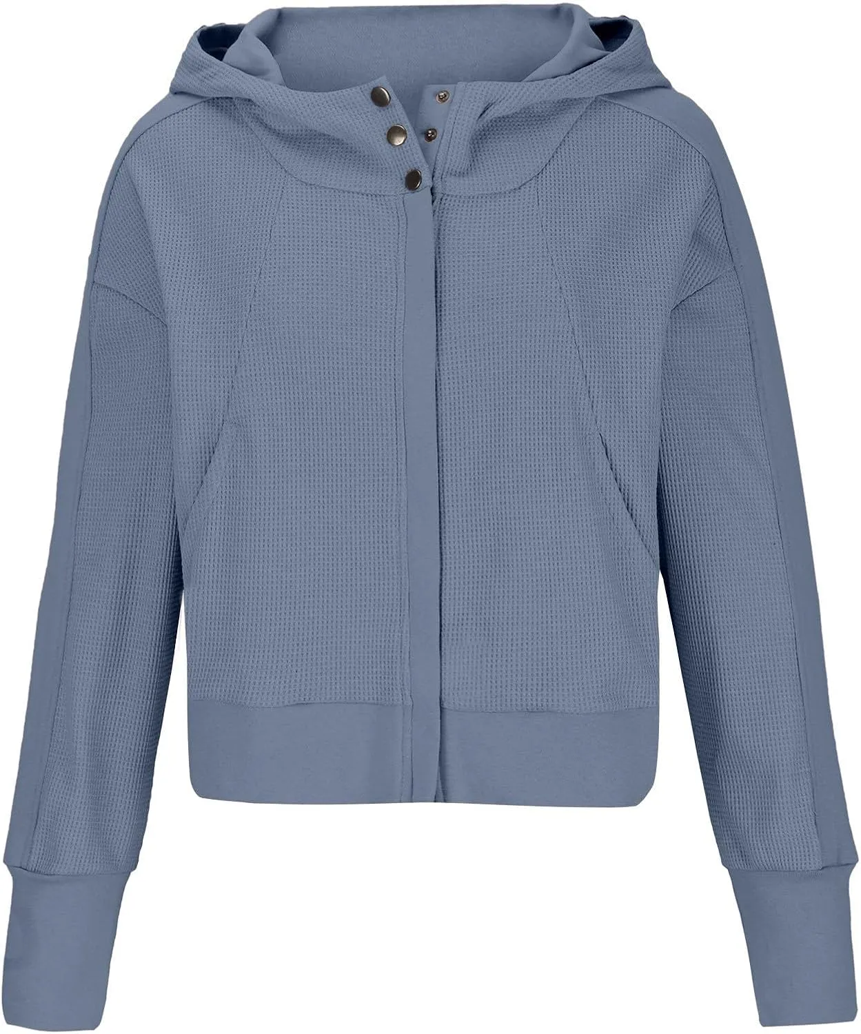Womens Cropped Jackets 2023 Fashion Zipper Sweatshirts Hoodies Button Neck Plain Tops Fall Outfits Winter Clothes