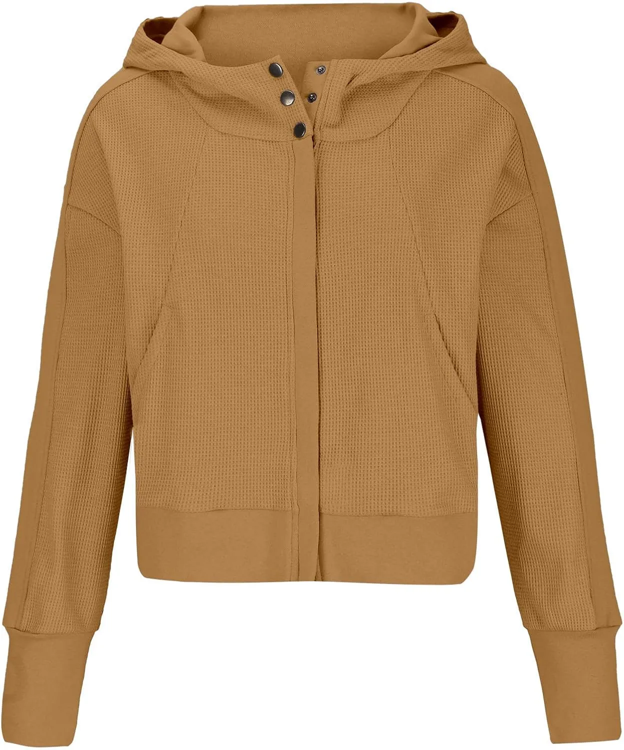 Womens Cropped Jackets 2023 Fashion Zipper Sweatshirts Hoodies Button Neck Plain Tops Fall Outfits Winter Clothes