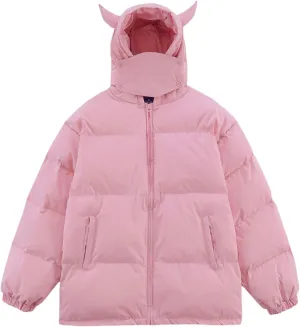 Womens Cropped Puffer Jackets Hoodies Fashion Teen Girls Cute Bubble Puffy Short Down Coats Winter Jackets Outerwear