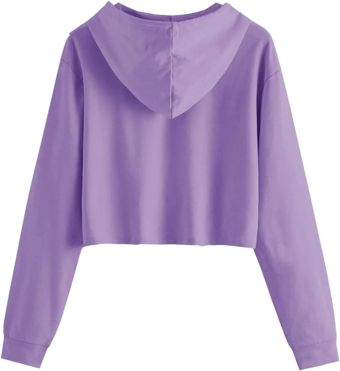 Womens Cropped Sweatshirts Hoodies Trendy Y2K Clothes Casual Long Sleeve Cute Tops Drawstring Pullover Workout Tops
