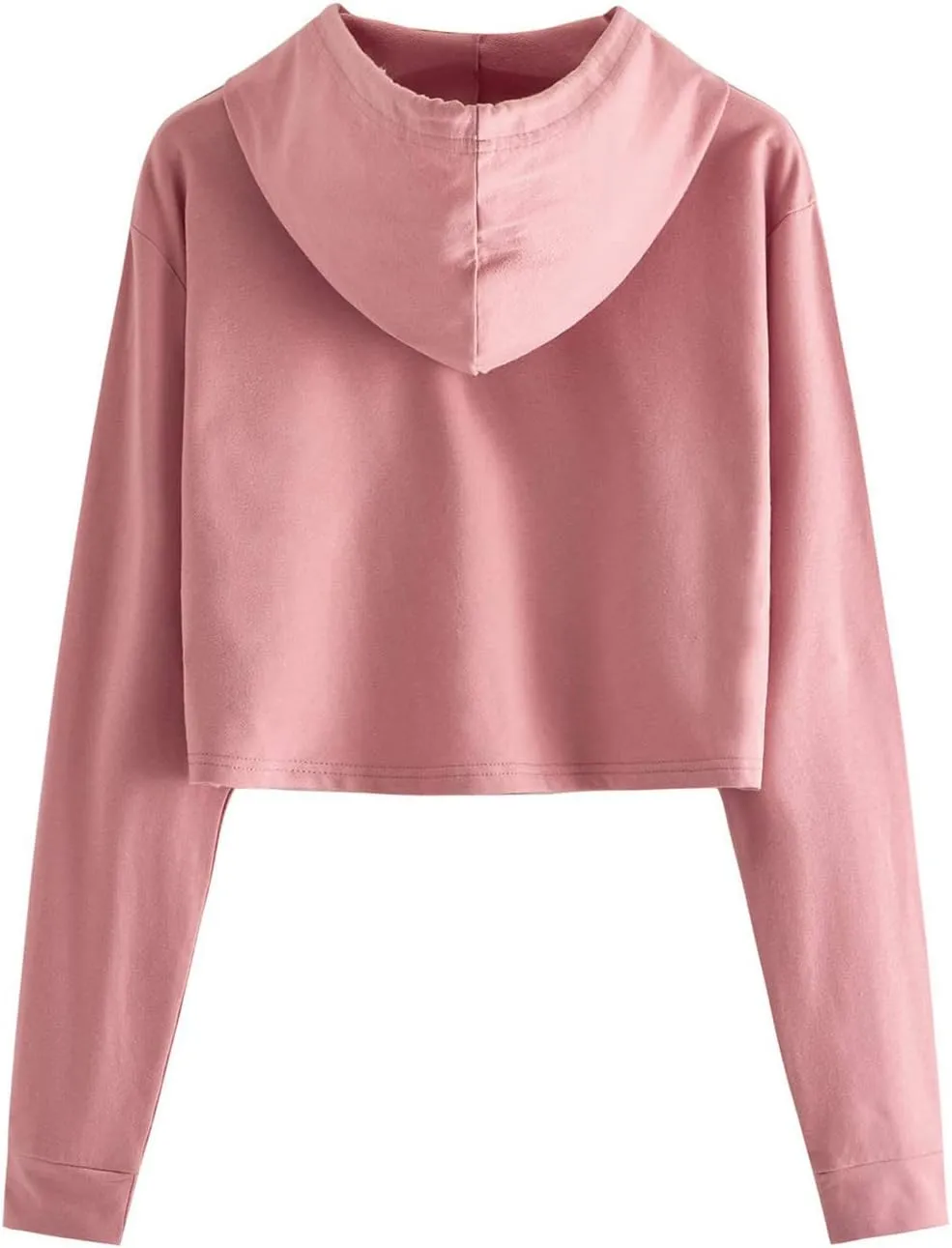 Womens Cropped Sweatshirts Hoodies Trendy Y2K Clothes Casual Long Sleeve Cute Tops Drawstring Pullover Workout Tops