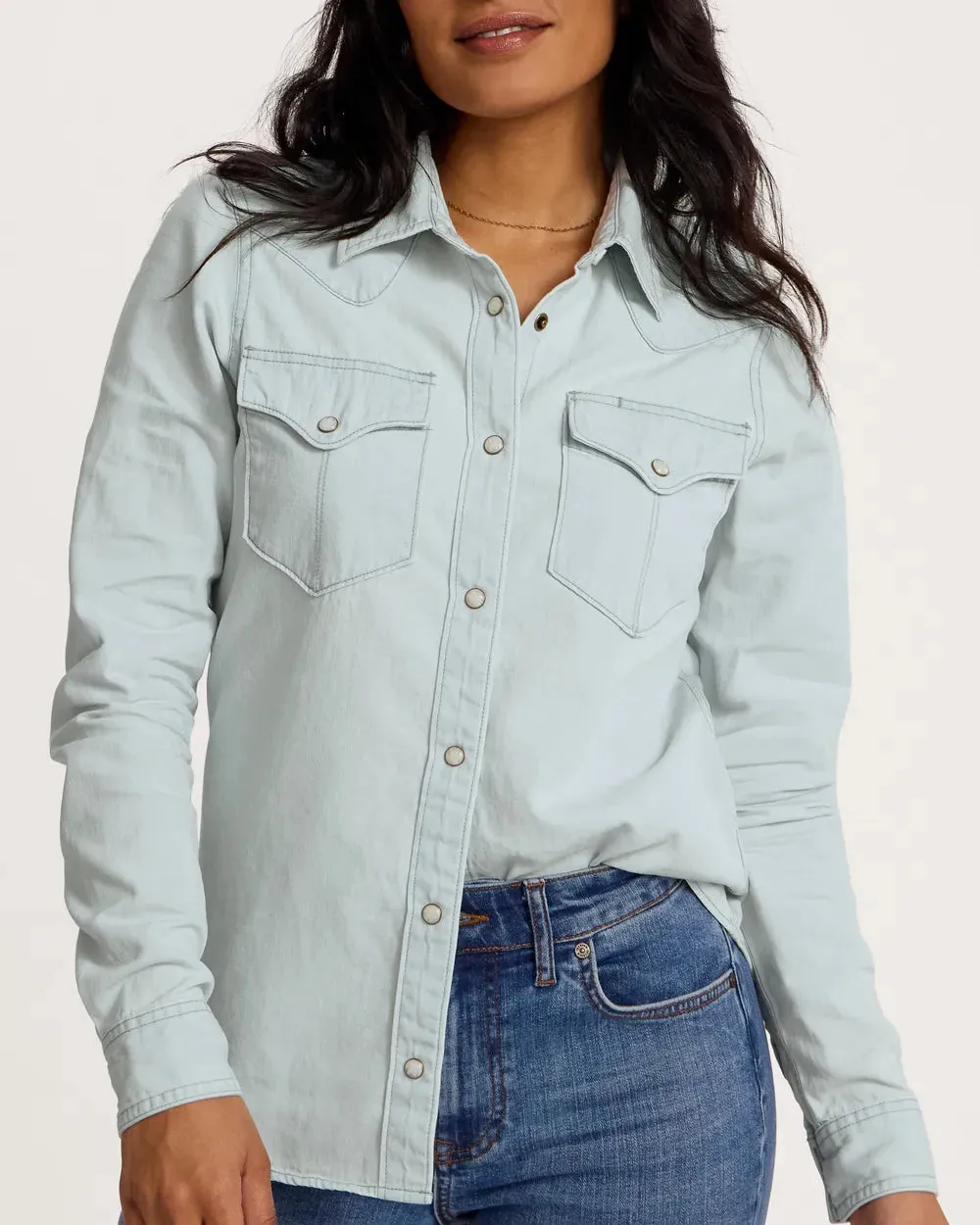 Women's Denim Pearl Snap