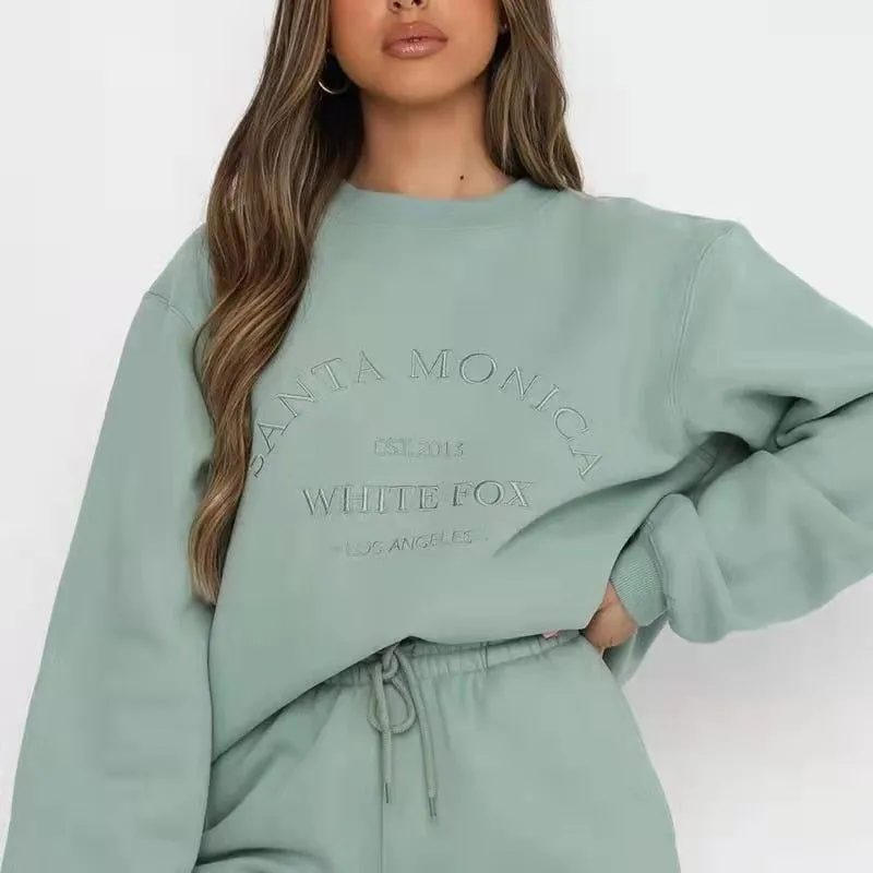 Women's Embroidered Long Sleeve Oversized Sweatshirt