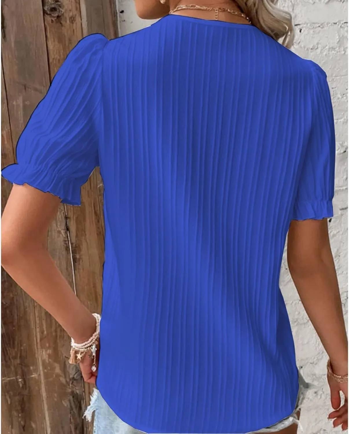 Womens Evening Elegant Tops Classy Party Dressy Casual Oversized Tshirts for Women Puff Sleeve Blouse Hollow Tunic