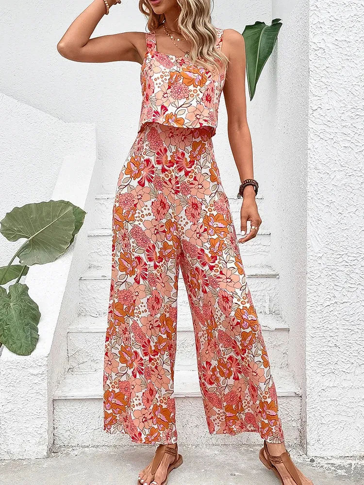 Women's Halter Long Beach Romper Jumpsuit