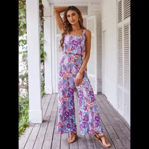 Women's Halter Long Beach Romper Jumpsuit