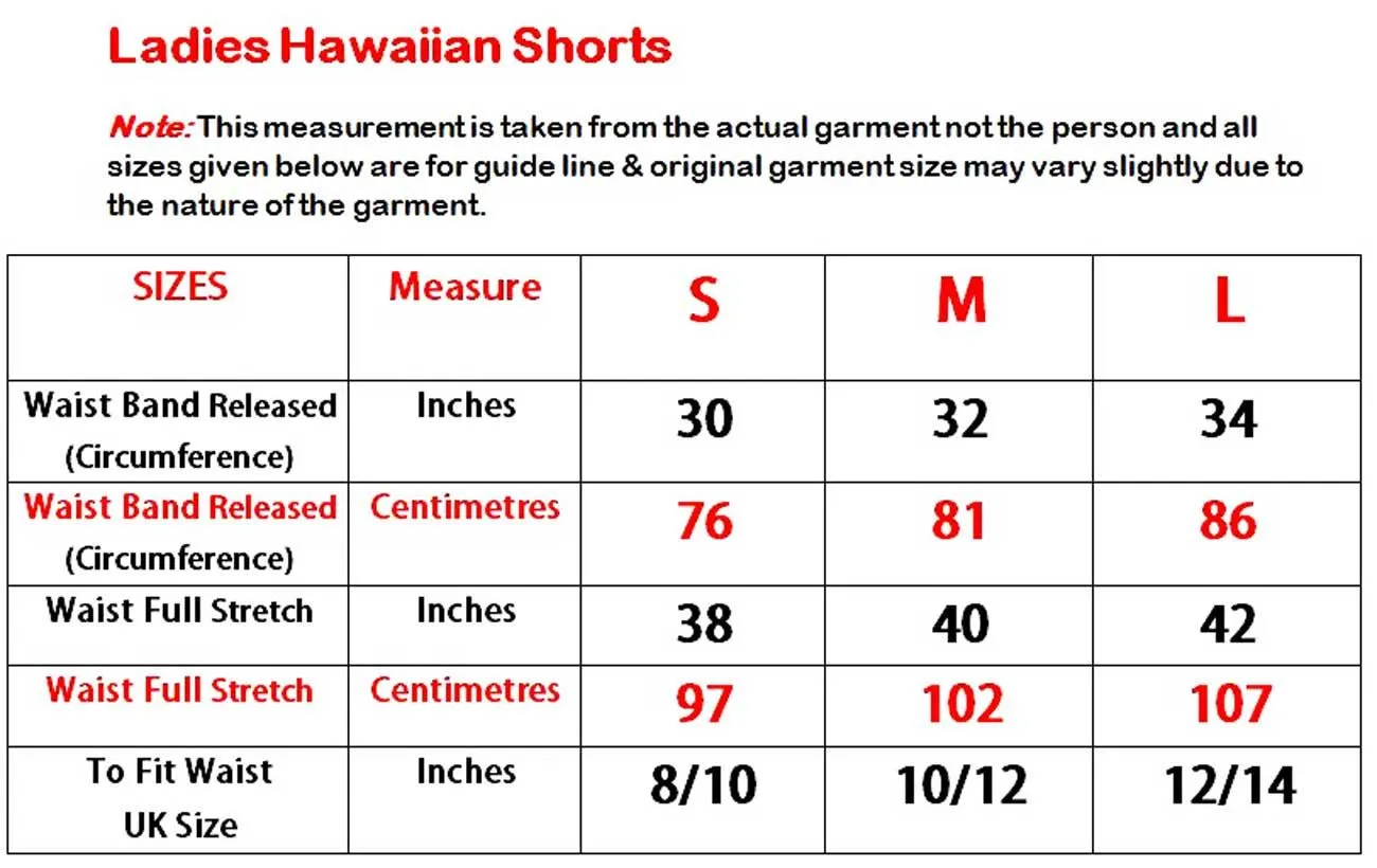 Womens Hawaiian Summer Shorts