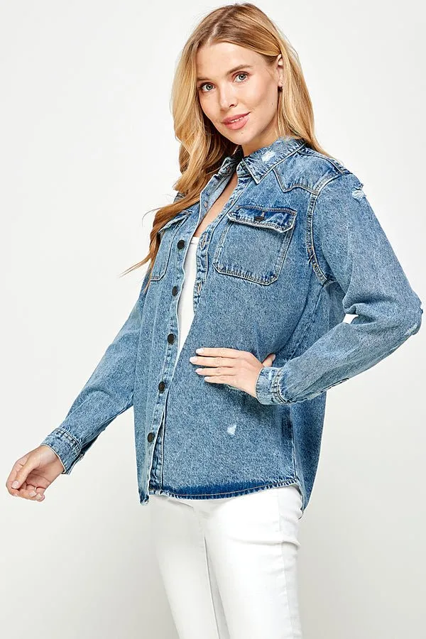 Women's Long Sleeve Denim Shirts