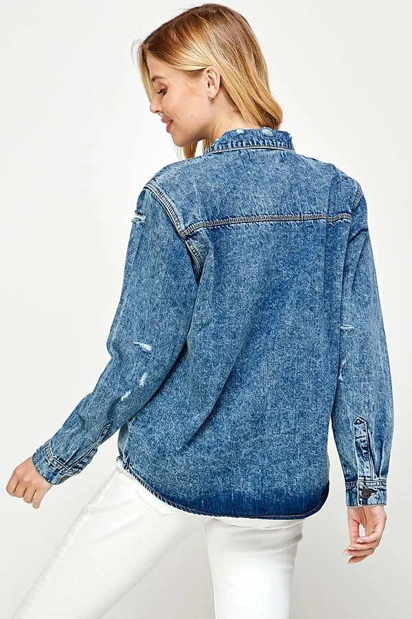 Women's Long Sleeve Denim Shirts