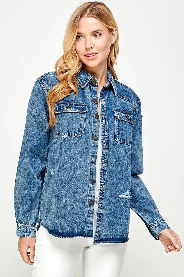 Women's Long Sleeve Denim Shirts