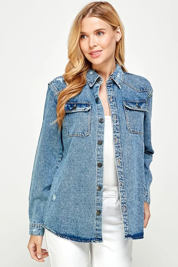Women's Long Sleeve Denim Shirts