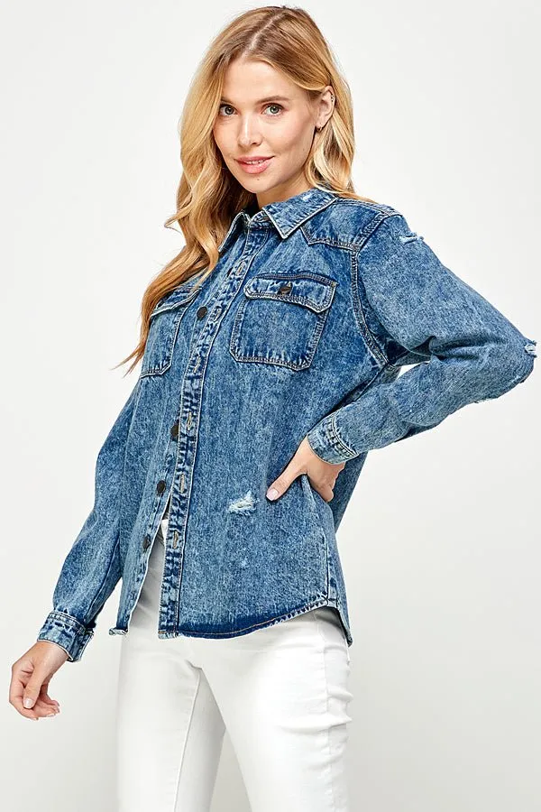 Women's Long Sleeve Denim Shirts