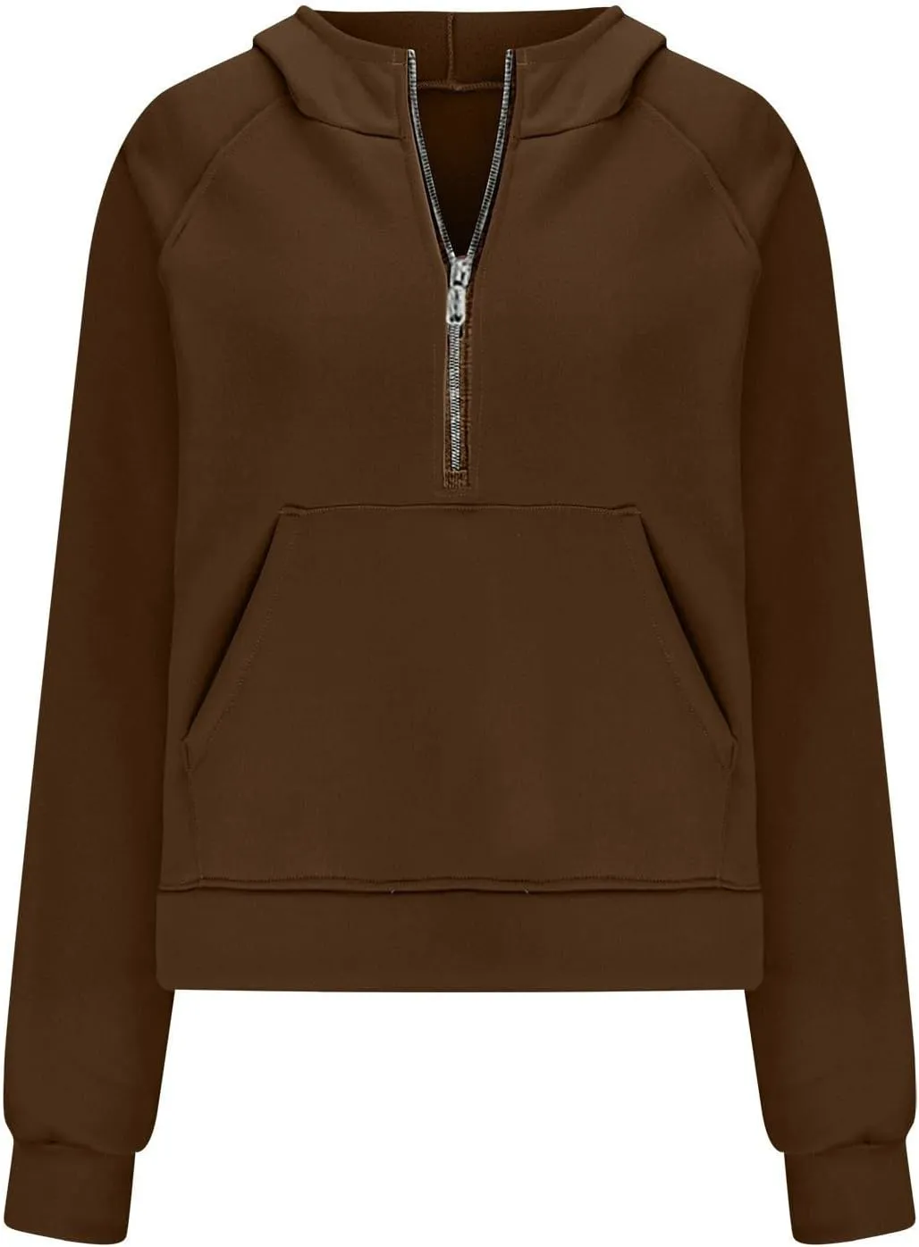 Womens Long Sleeve Hooded Sweatshirts Casual Half Zip Pullover Fashion Fall Outfits Fleece Cropped Jackets Outerwear