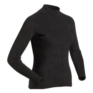 Women's Long Sleeve Thick Skin Top Ribbed Collar Design