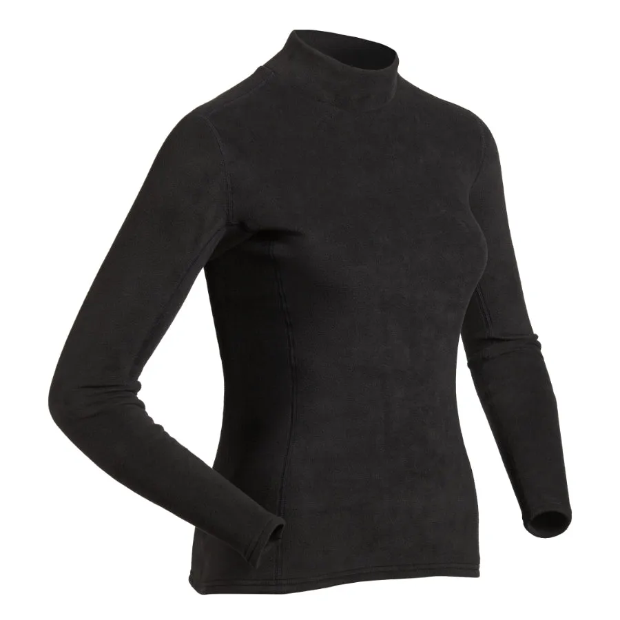 Women's Long Sleeve Thick Skin Top Ribbed Collar Design