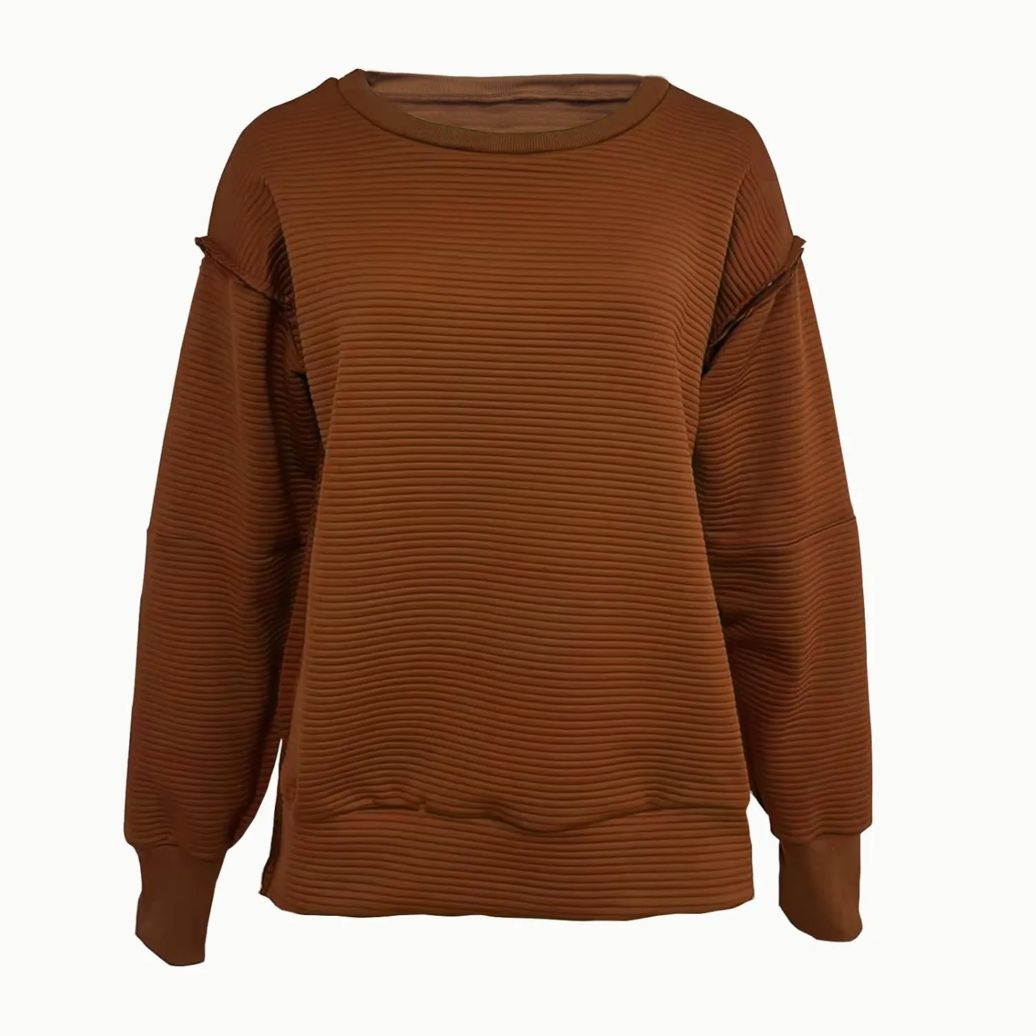 Womens Oversized Sweatshirts Hoodies Fall 2024 Outfits Crewneck Long Sleeve Casual Loose Fit Side Slit Pullover Tops