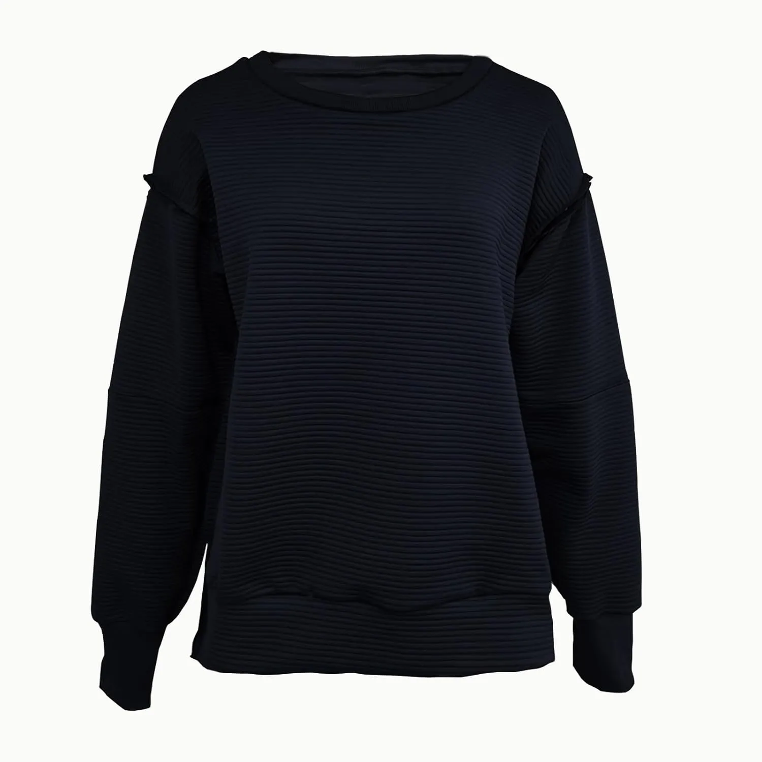 Womens Oversized Sweatshirts Hoodies Fall 2024 Outfits Crewneck Long Sleeve Casual Loose Fit Side Slit Pullover Tops